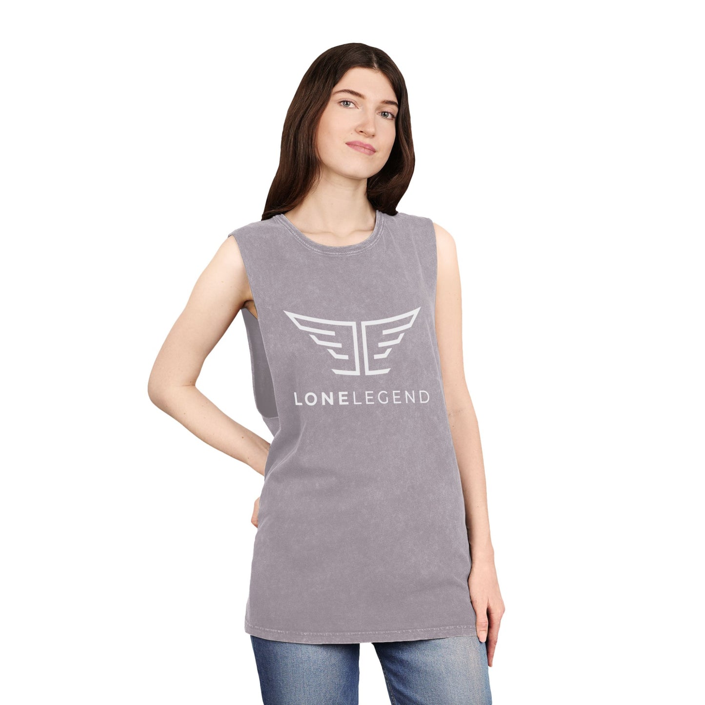 Lone Legend Unisex Stonewash Tank Top - Stylish & Comfortable Activewear