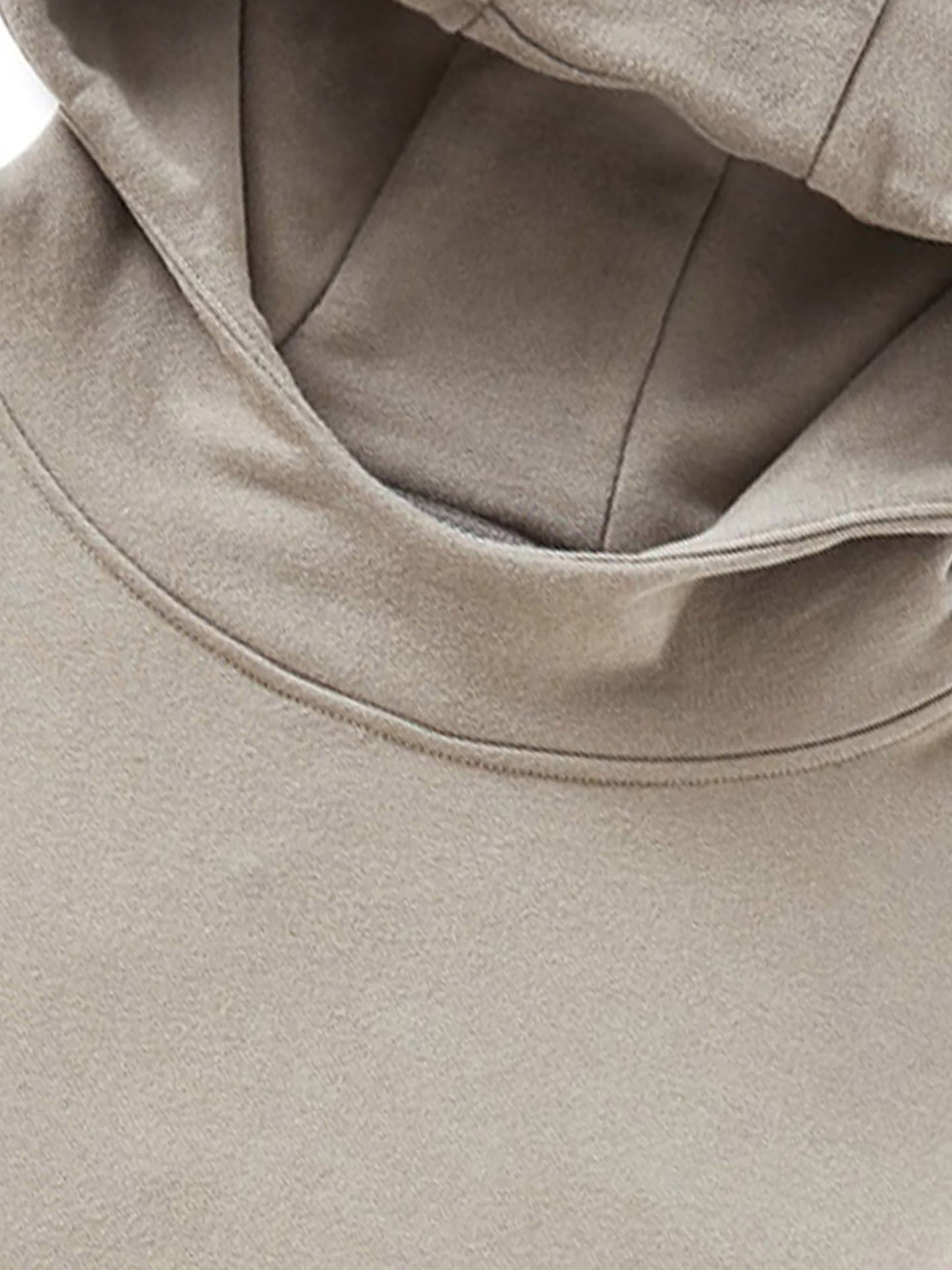 High Neck Insulated FOG Solid Color Fleece Hoodie - 385 GSM